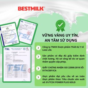 Giấy tờ kiểm nghiệm của Sữa non power gold plus